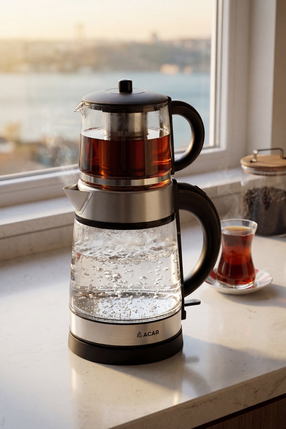 Ultimate Pro Tea Max Cam İnox Çay Makinesi - Purtaş Ticaret