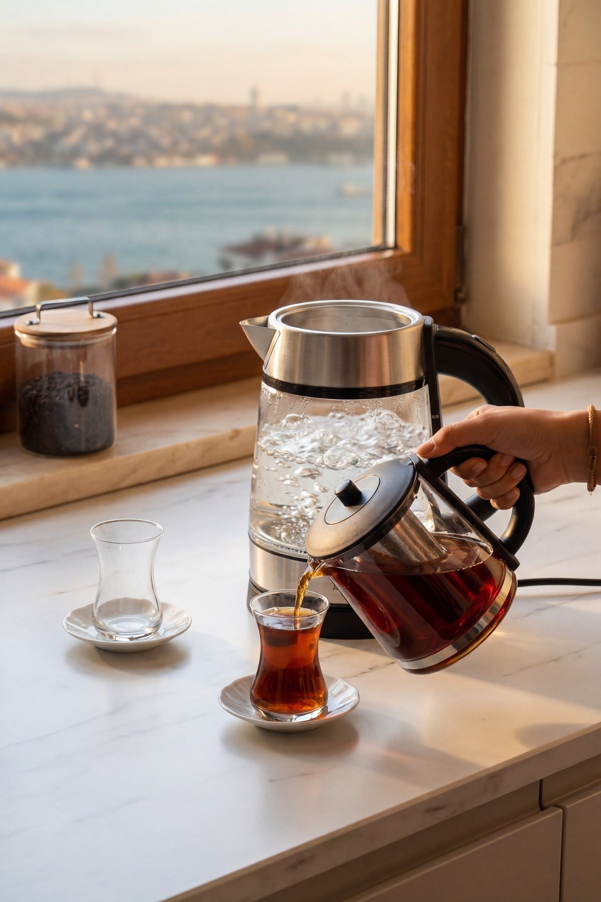 Ultimate Pro Tea Max Cam İnox Çay Makinesi - Purtaş Ticaret
