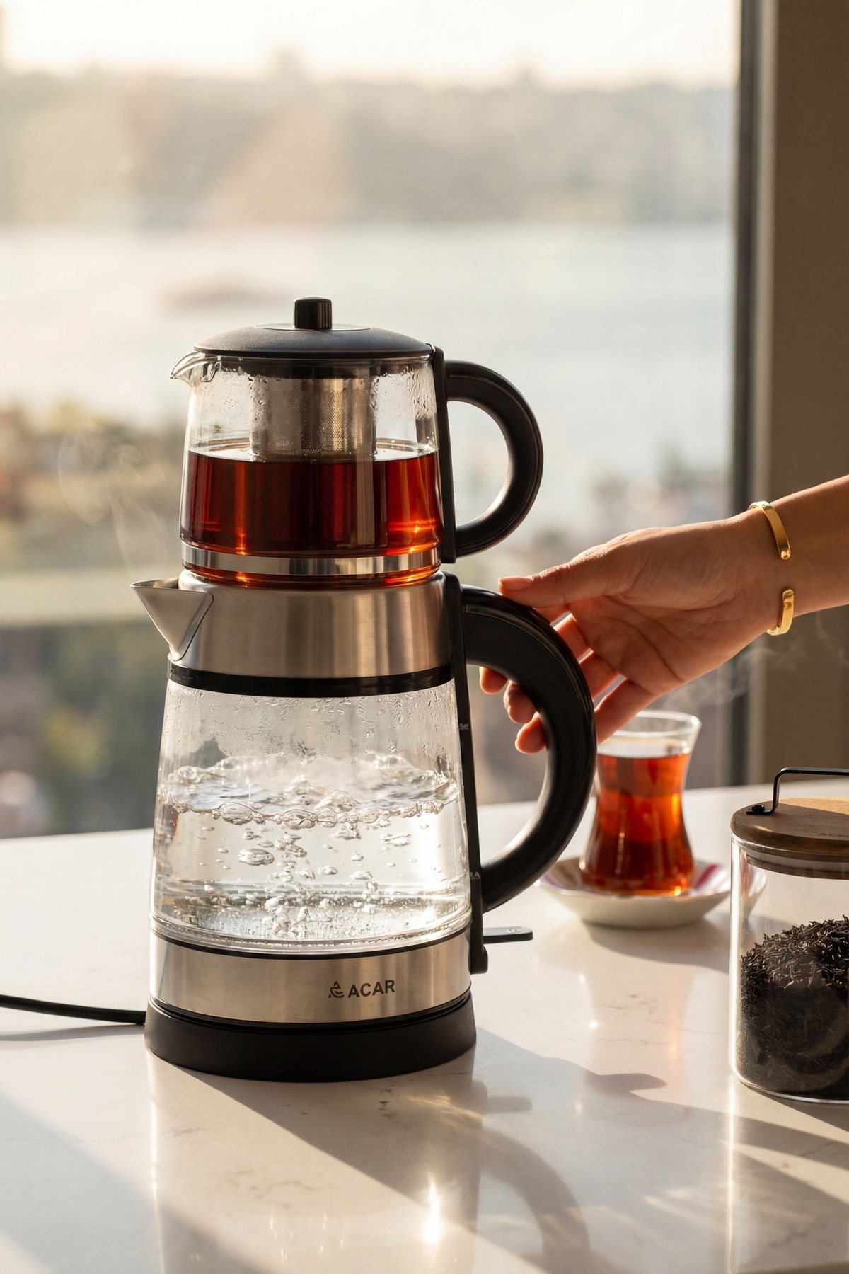 Ultimate Pro Tea Max Cam İnox Çay Makinesi - Purtaş Ticaret