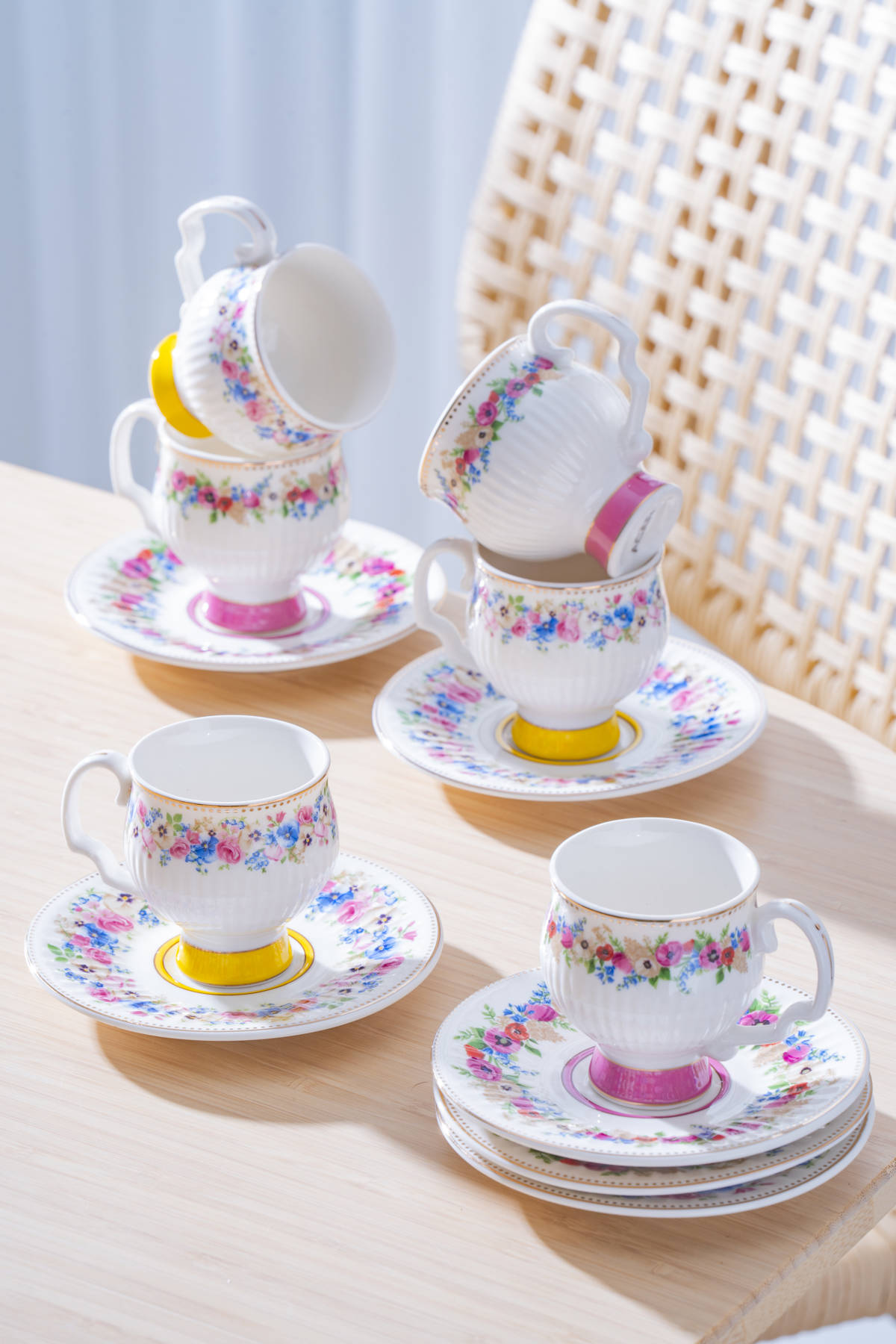 Despina 6 Kişilik Porselen Kahve Fincan Takımı - 90 ml - Purtaş Ticaret